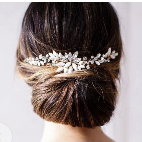 NWOT! Brides & Hairpins RHEA HALO COMB gold bridal comb - Picture 4 of 11